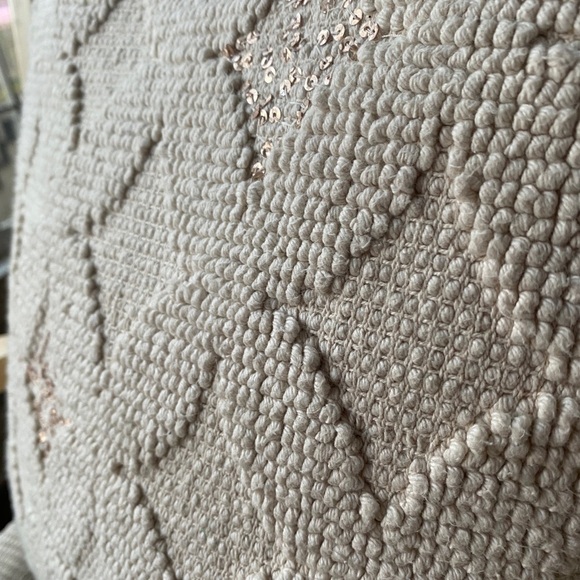 Pier 1 Festive Cream Color Diamond Design with gold color sequins - Picture 8 of 8